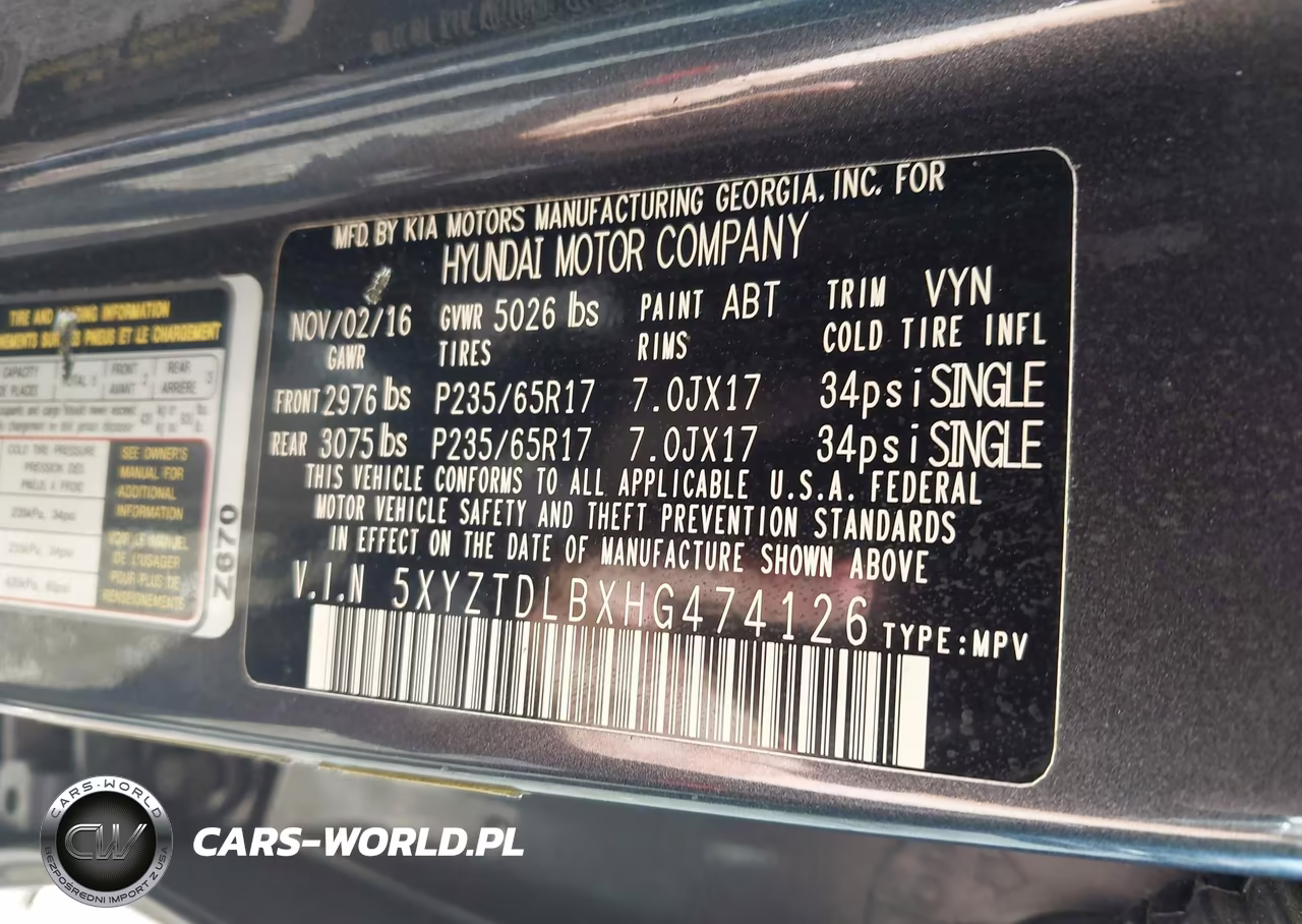 2017 Hyundai Santa Fe Sport 2.4L VIN:5XYZTDLBXHG474126 - 9