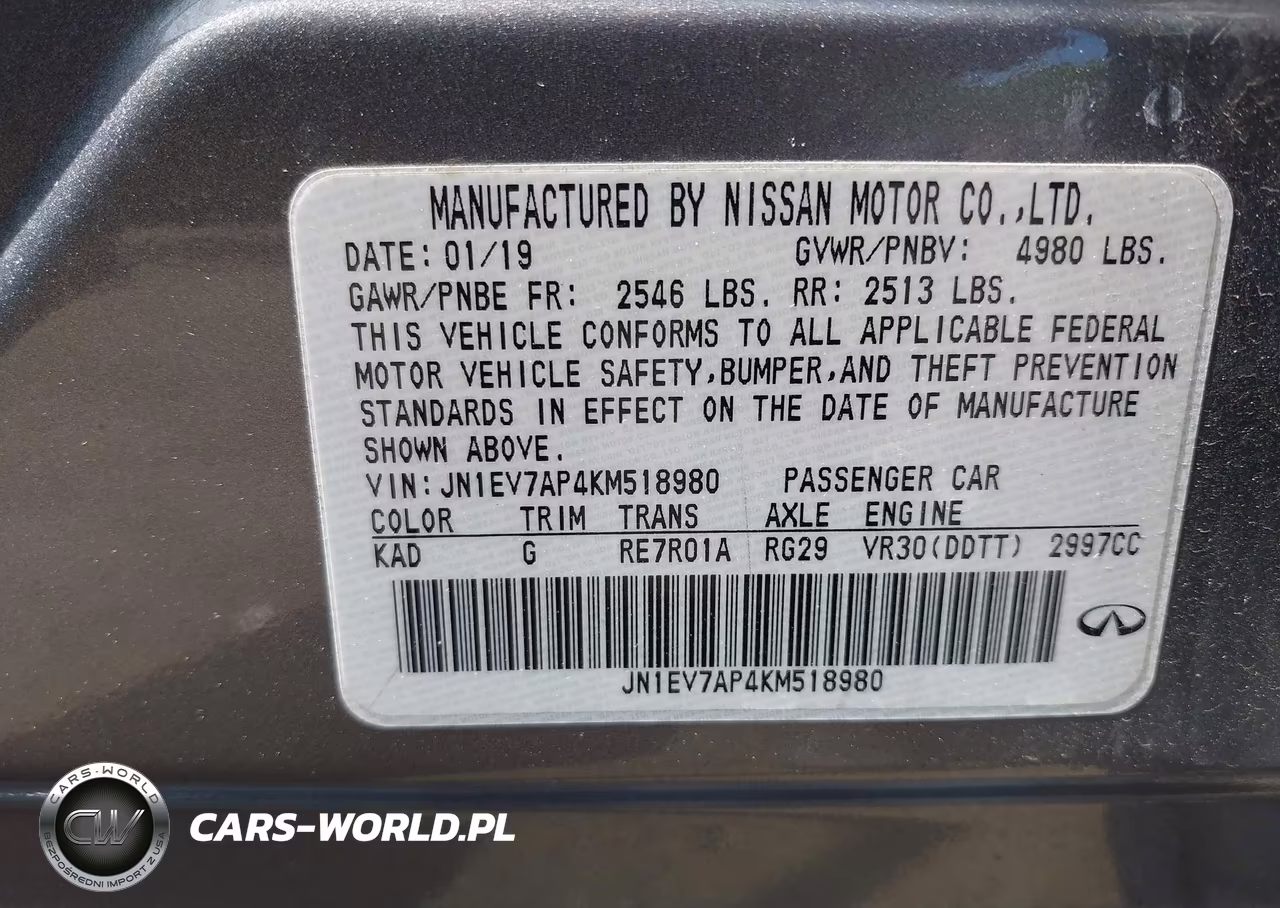 2019 Infiniti Q50 3.0T Luxe VIN:JN1EV7AP4KM518980 - 9