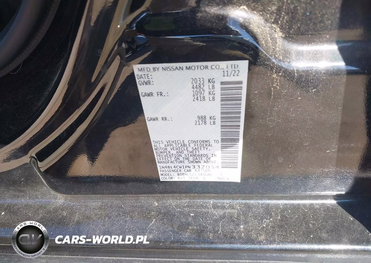 2023 Nissan Altima Sr Intelligent Awd VIN:1N4BL4CW1PN332054 - 9