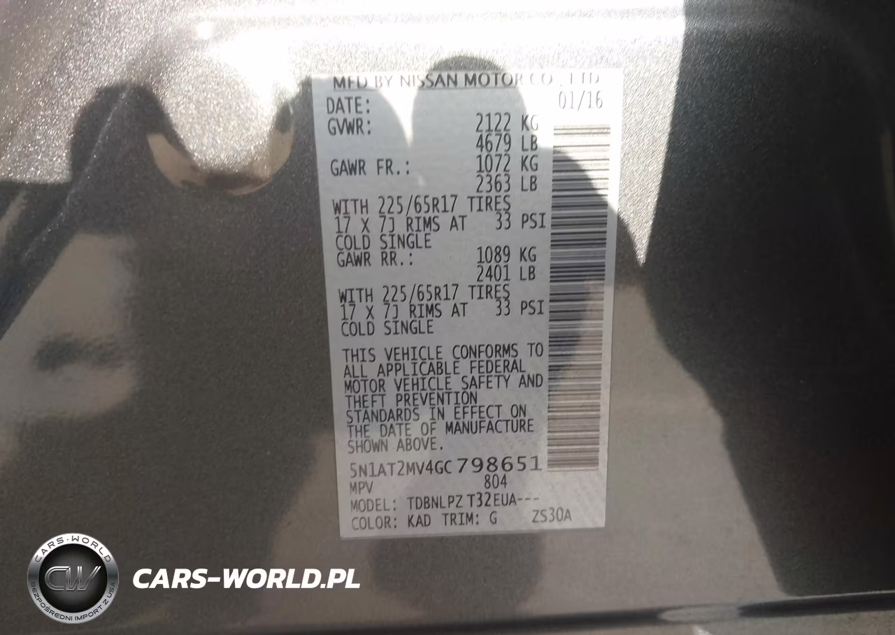 2016 Nissan Rogue S-Sl-Sv VIN:5N1AT2MV4GC798651 - 9
