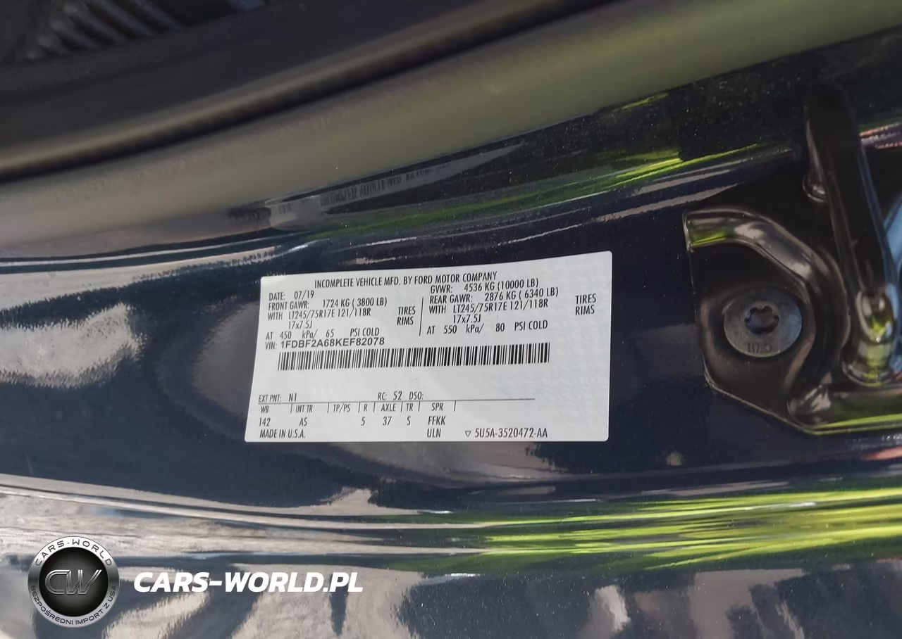 2019 Ford F-250 Xl VIN:1FDBF2A68KEF82078 - 9
