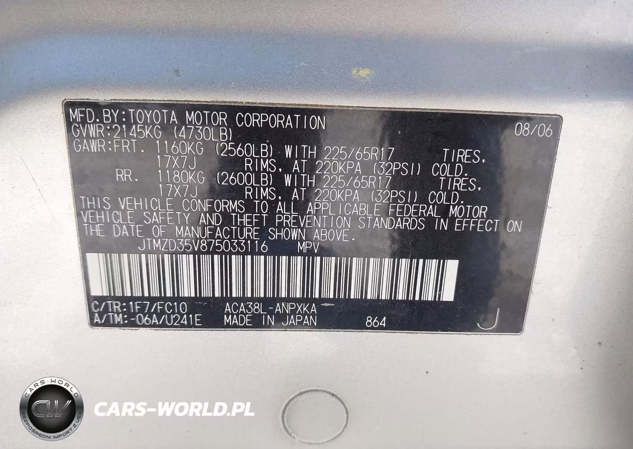 2007 TOYOTA RAV4 VIN:JTMZD35V875033116 - 9