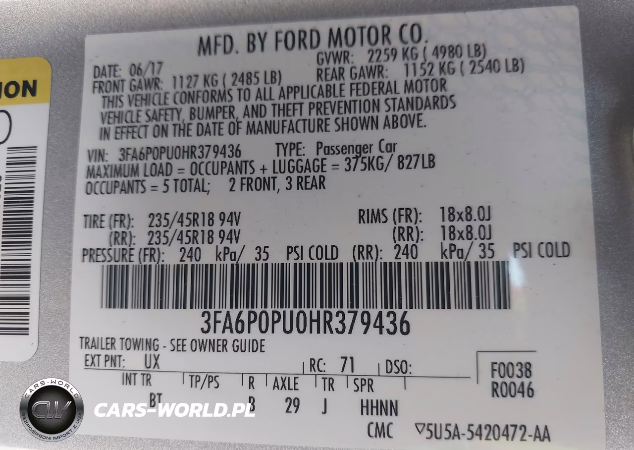 2017 Ford Fusion Energi Se Luxury VIN:3FA6P0PU0HR379436 - 9