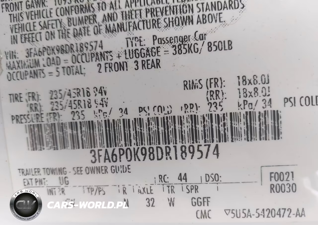 2013 Ford Fusion Titanium VIN:3FA6P0K98DR189574 - 9