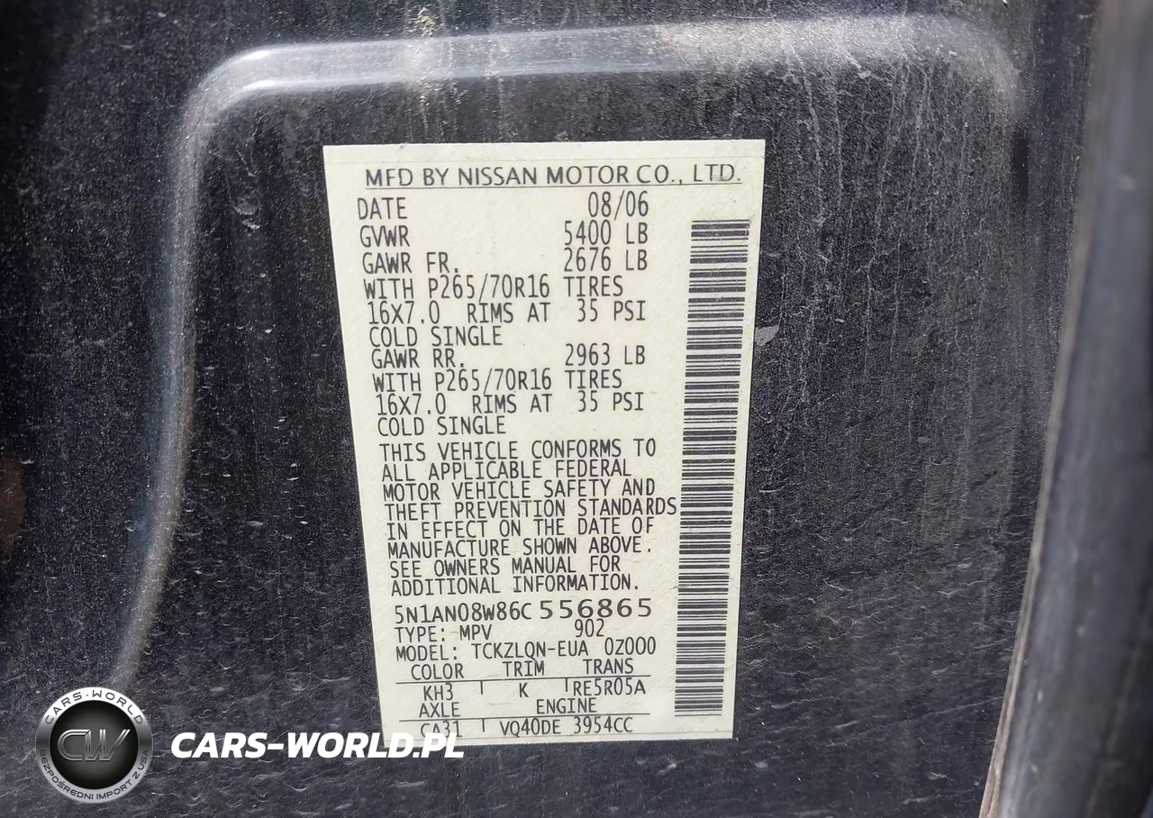 2006 Nissan Xterra X VIN:5N1AN08W86C556865 - 9