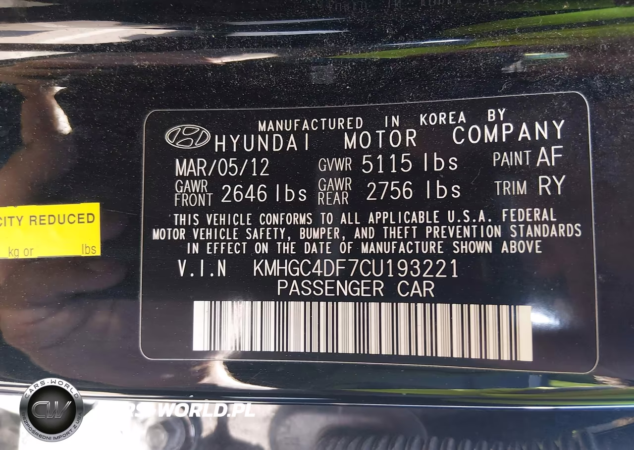 2012 Hyundai Genesis 4.6 VIN:KMHGC4DF7CU193221 - 9