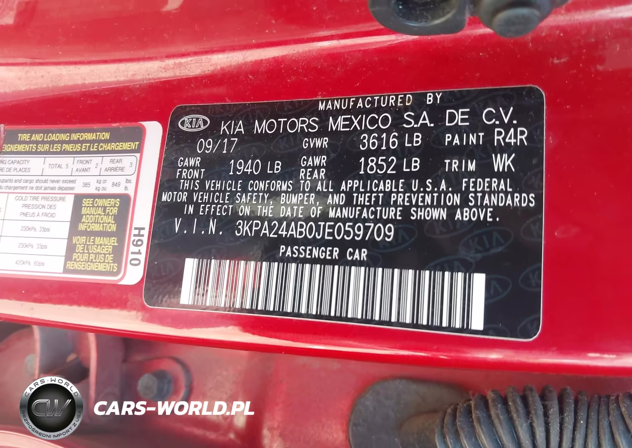2018 Kia Rio S VIN:3KPA24AB0JE059709 - 9