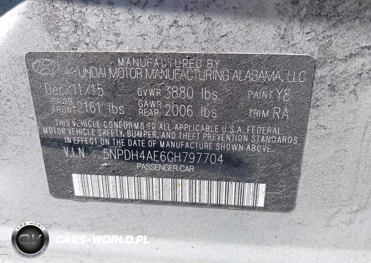 2016 Hyundai Elantra Se VIN:5NPDH4AE6GH797704 - 9