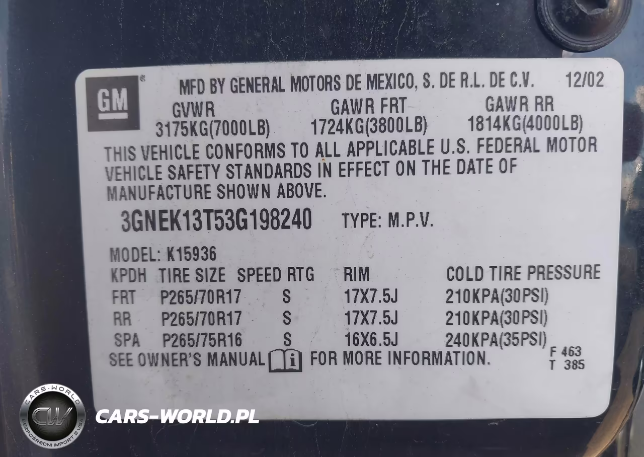 2003 Chevrolet Avalanche 1500 VIN:3GNEK13T53G198240 - 9