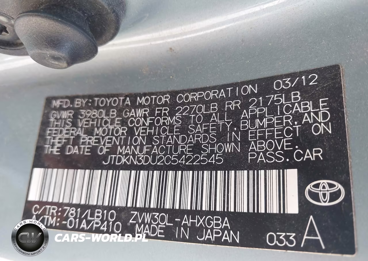 2012 Toyota Prius Four VIN:JTDKN3DU2C5422545 - 9