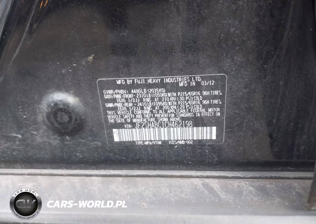 2012 Subaru Forester 2.5X VIN:JF2SHABC1CH462198 - 9