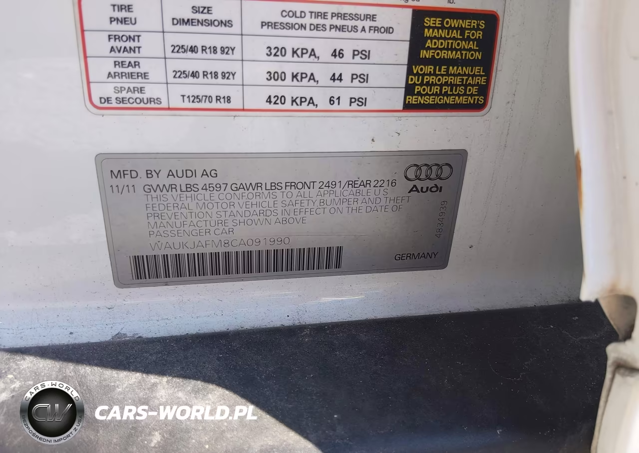 2012 Audi A3 2.0 Tdi Premium VIN:WAUKJAFM8CA091990 - 9
