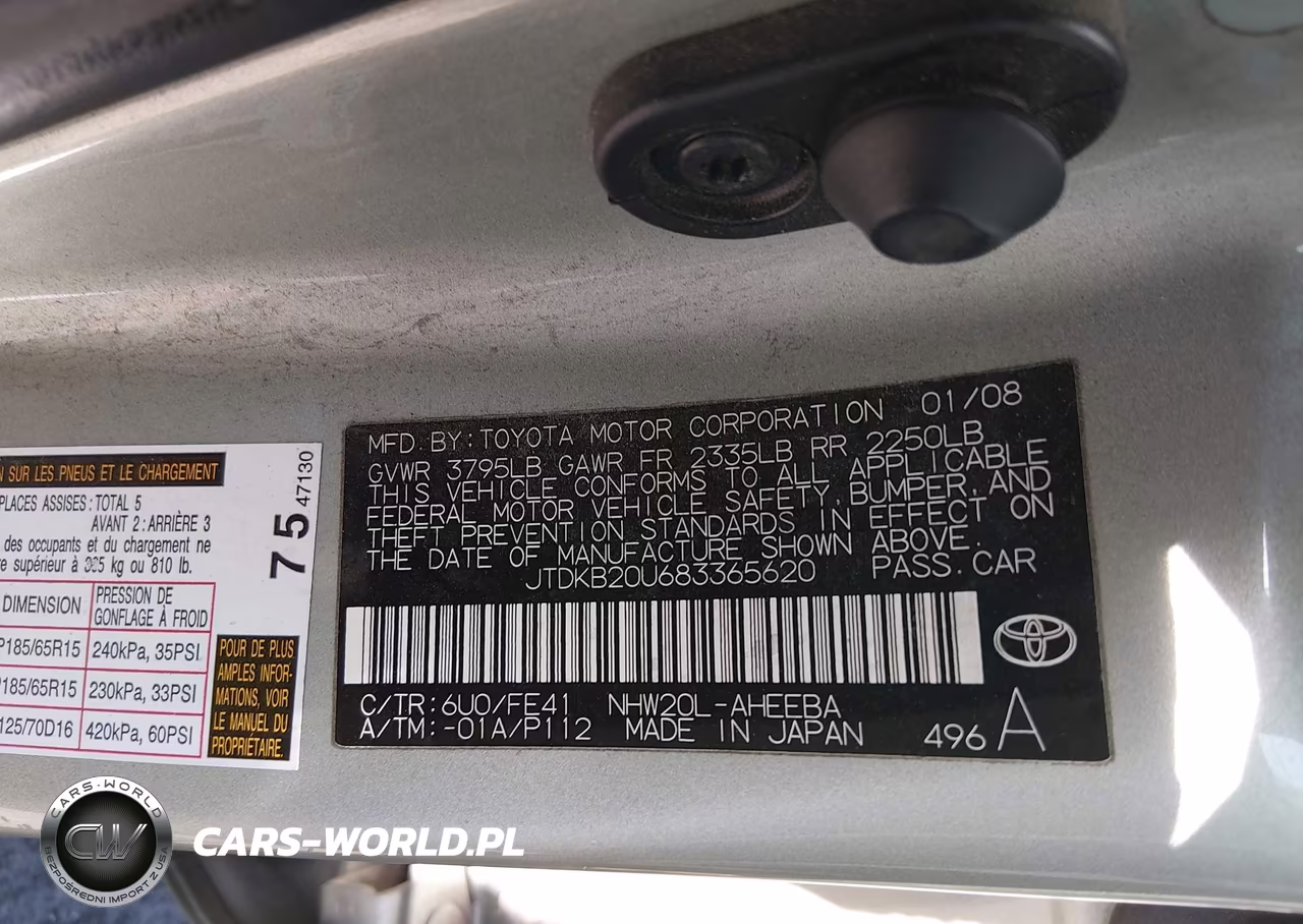 2008 Toyota Prius VIN:JTDKB20U683365620 - 9