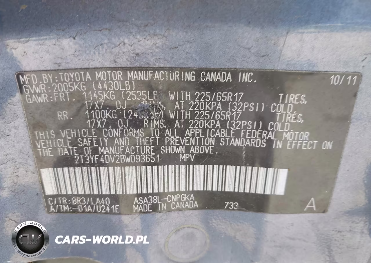2011 Toyota Rav4 Limited VIN:2T3YF4DV2BW093651 - 9