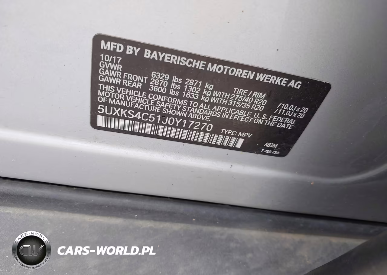 2018 BMW X5 xDrive35D VIN:5UXKS4C51J0Y17270 - 9