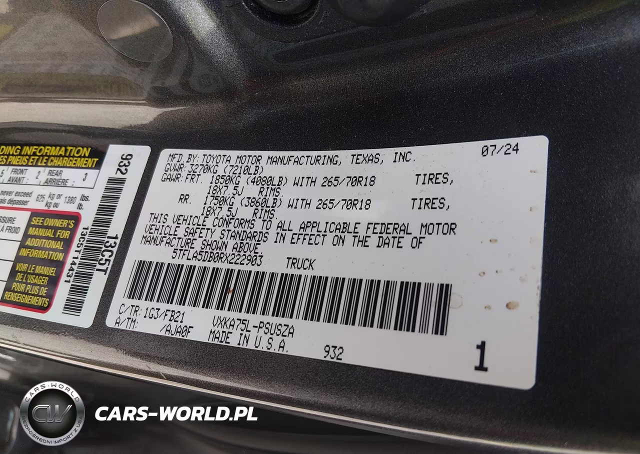 2024 Toyota Tundra Sr5 VIN:5TFLA5DB0RX222903 - 9