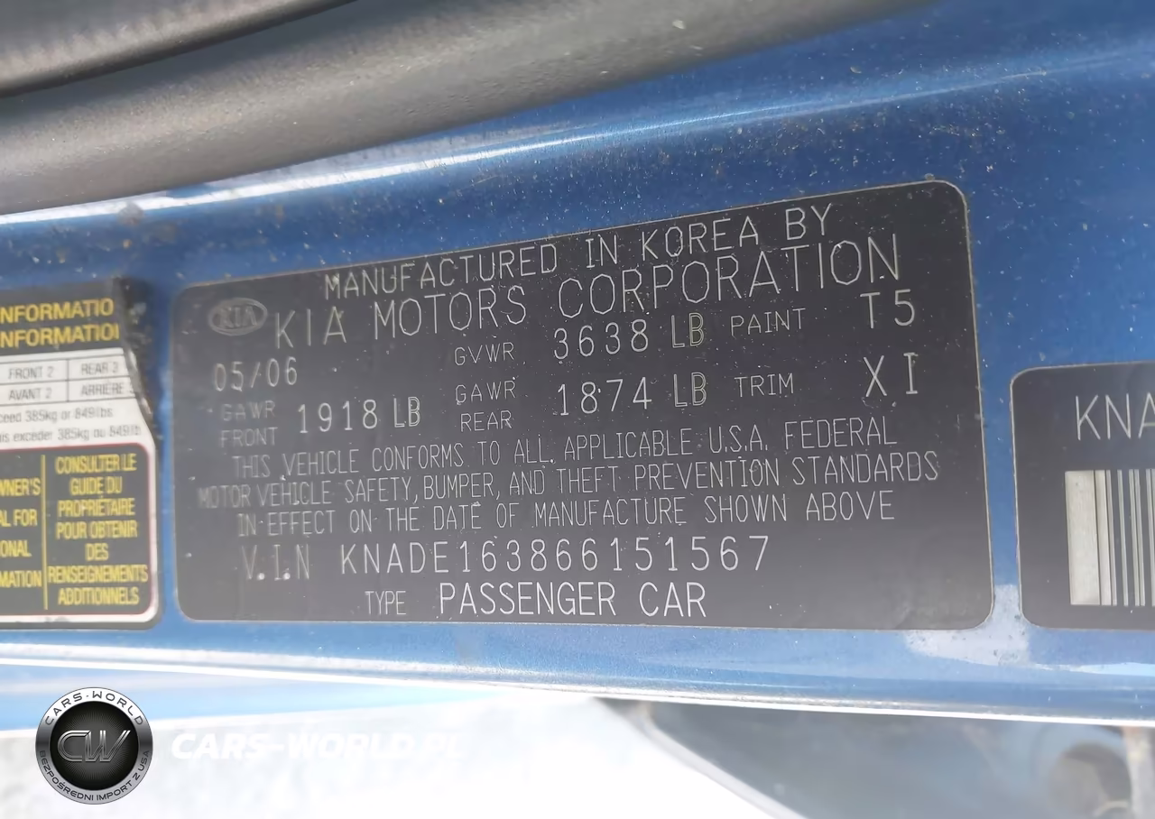 2006 Kia Rio5 Sx VIN:KNADE163866151567 - 9