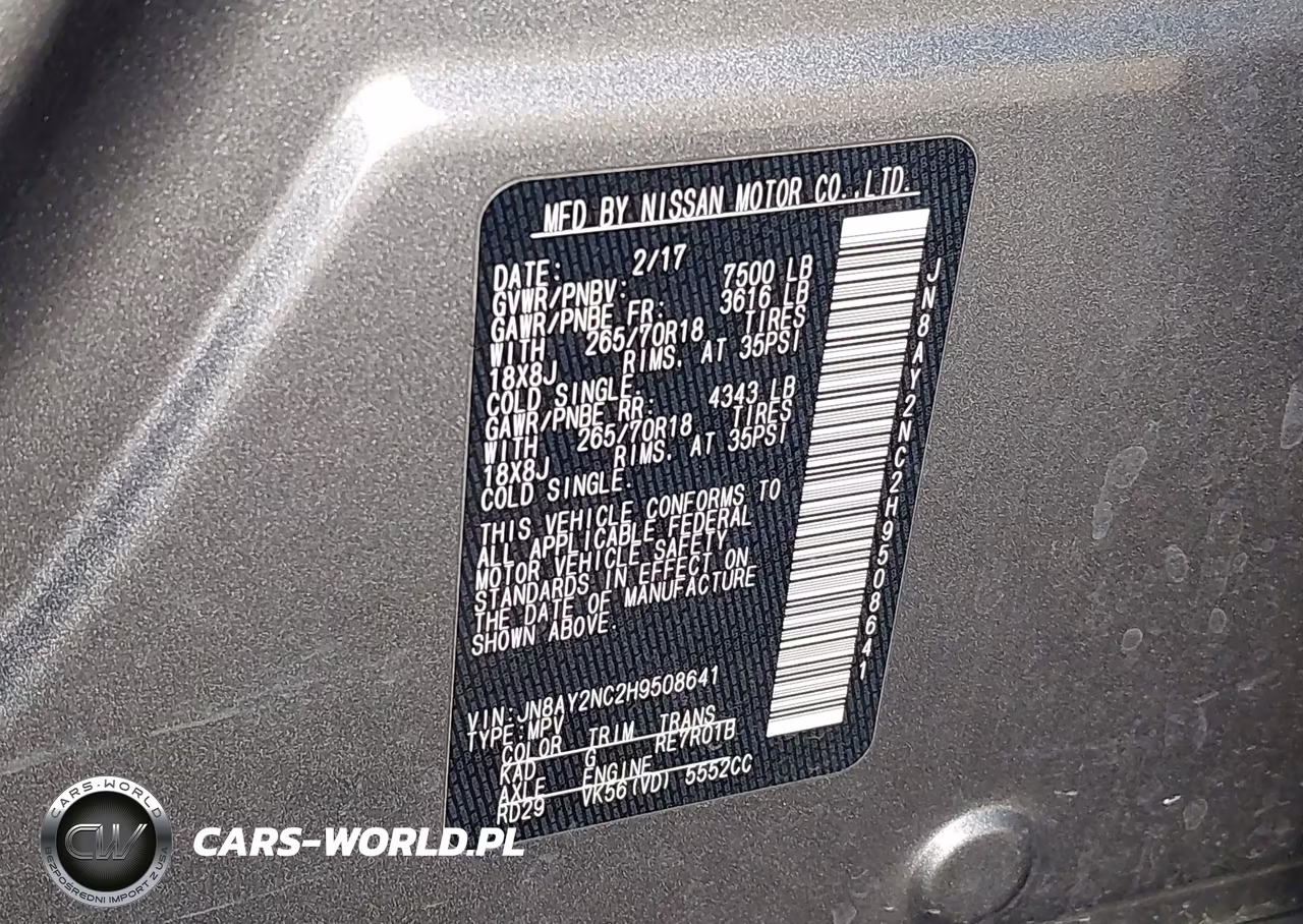 2017 Nissan Armada Sv VIN:JN8AY2NC2H9508641 - 9