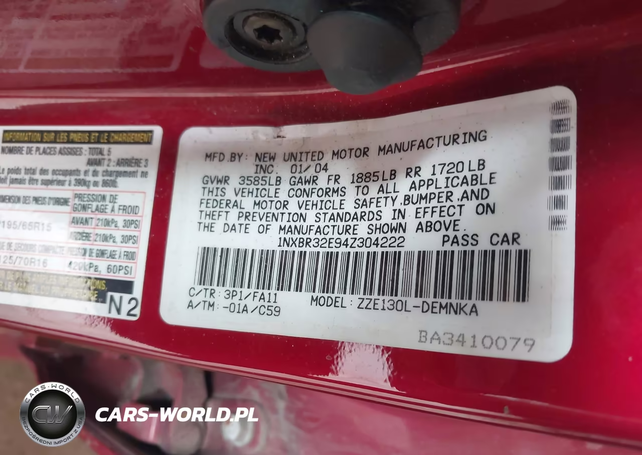 2004 Toyota Corolla Le VIN:1NXBR32E94Z304222 - 9