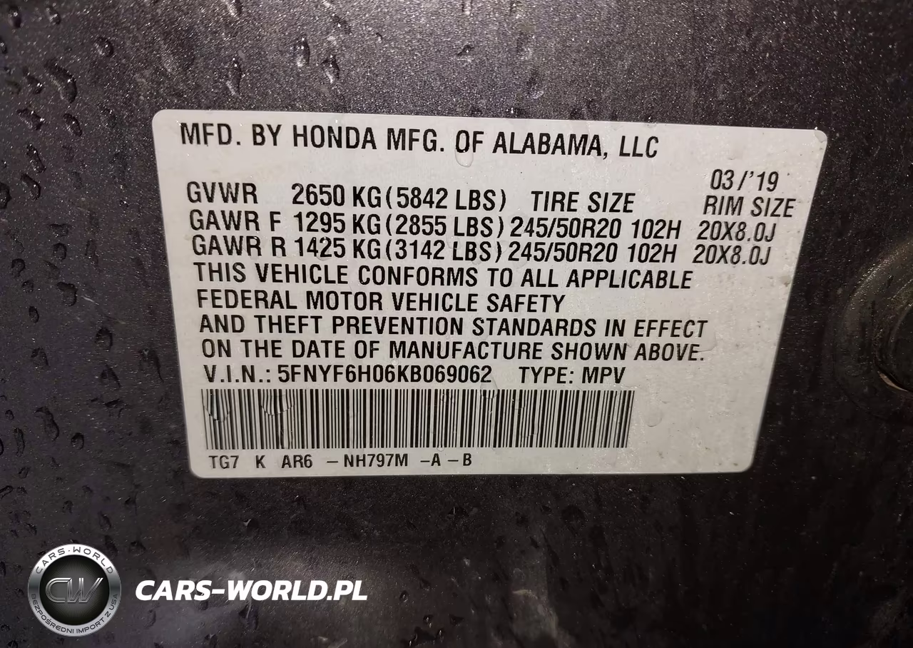 2019 Honda Pilot Elite VIN:5FNYF6H06KB069062 - 9
