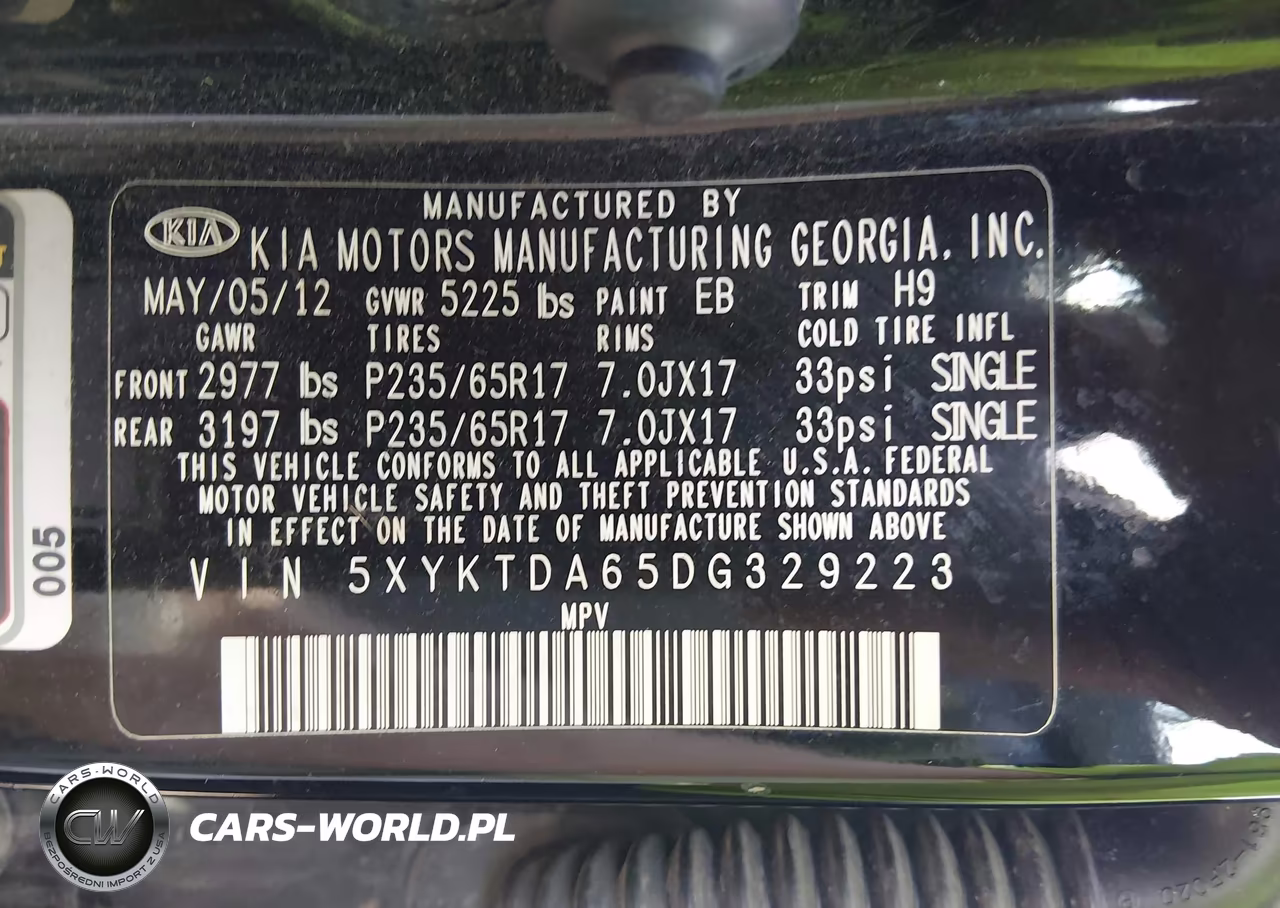 2013 Kia Sorento Lx VIN:5XYKTDA65DG329223 - 9
