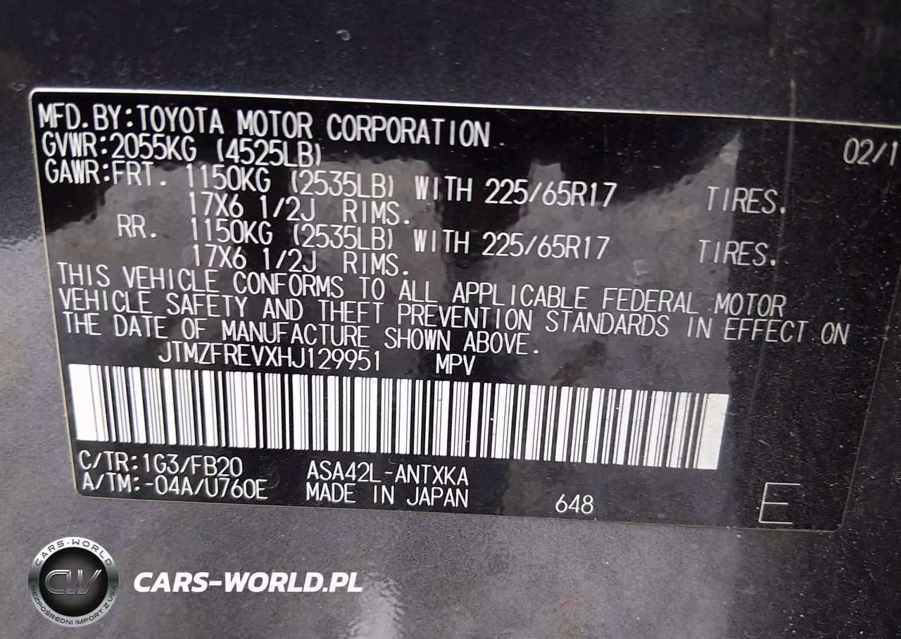 2017 Toyota Rav4 Le VIN:JTMZFREVXHJ129951 - 9