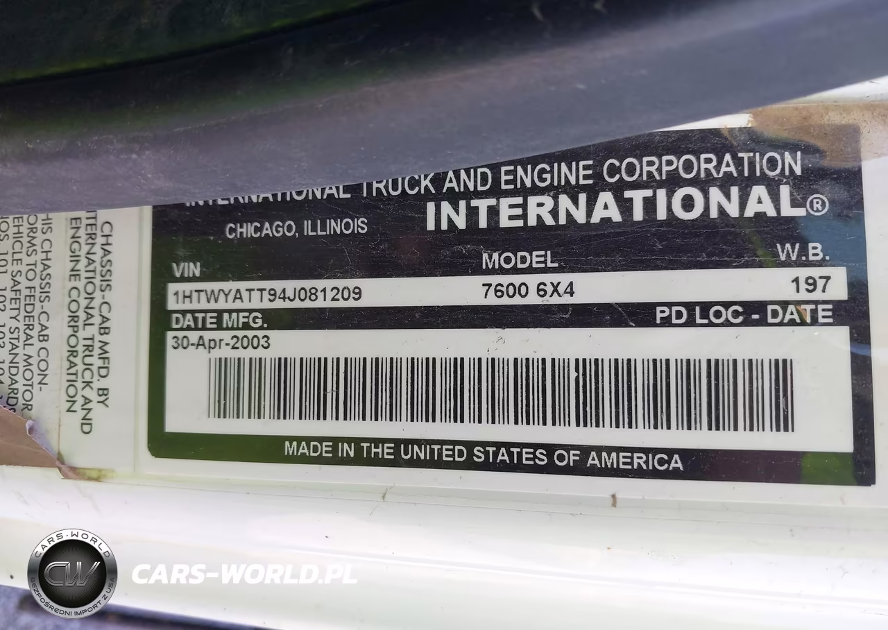 2004 International 7000 7600 VIN:1HTWYATT94J081209 - 8