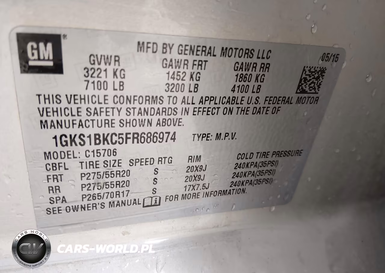 2015 GMC Yukon Slt VIN:1GKS1BKC5FR686974 - 9