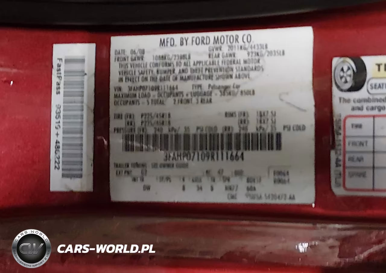 2009 Ford Fusion Se VIN:3FAHP07109R111664 - 9
