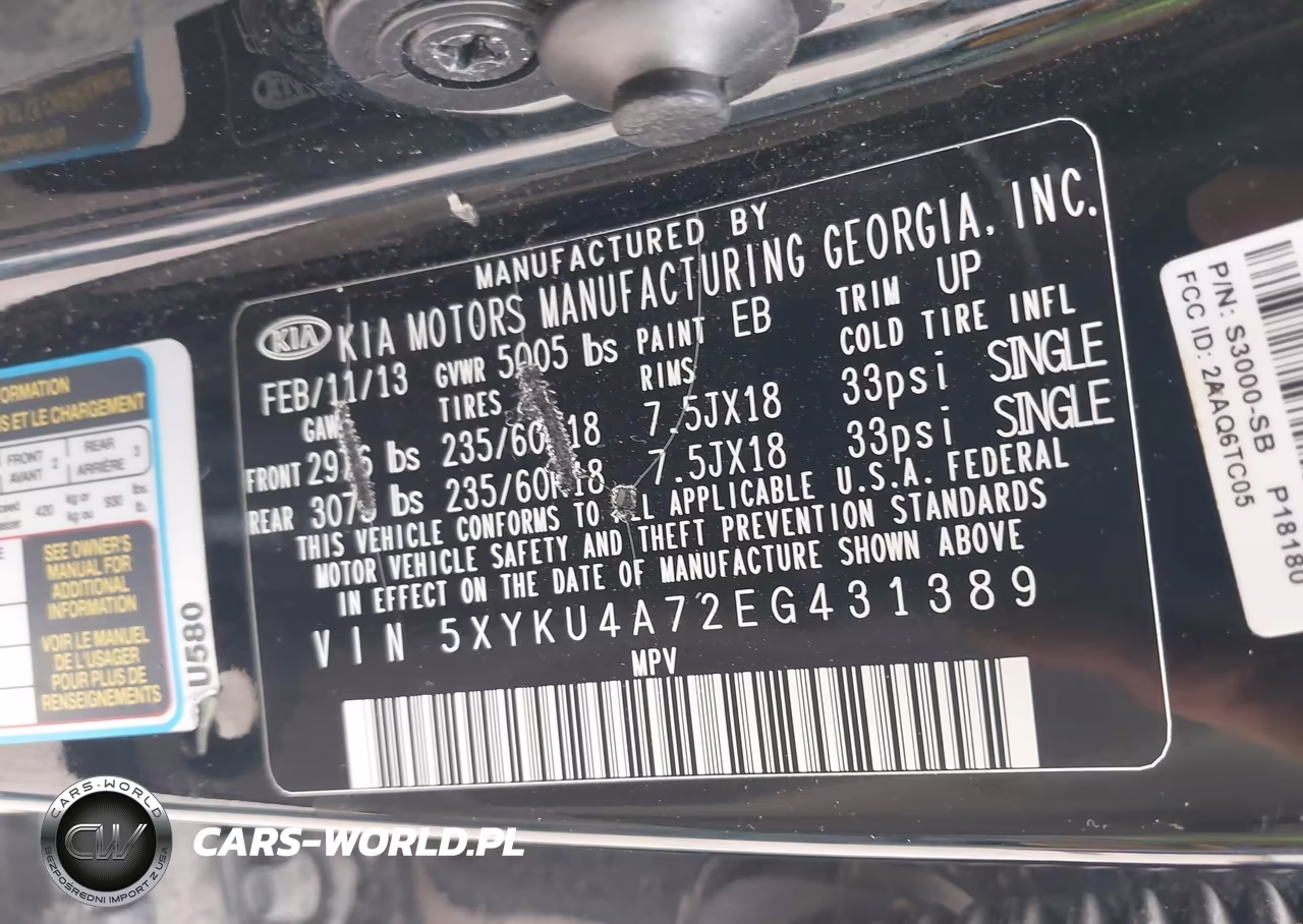 2014 Kia Sorento Ex V6 VIN:5XYKU4A72EG431389 - 9