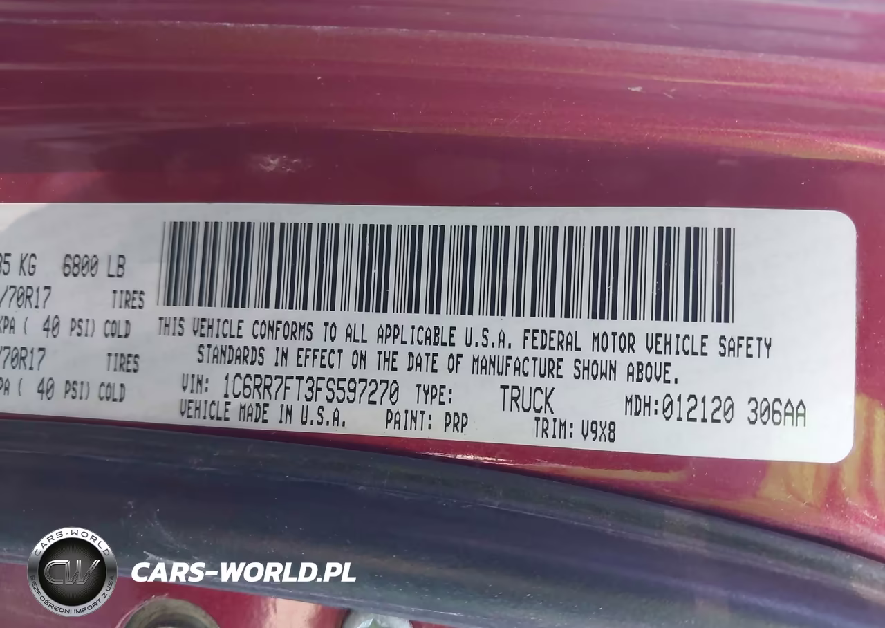 2015 Ram 1500 Tradesman VIN:1C6RR7FT3FS597270 - 9