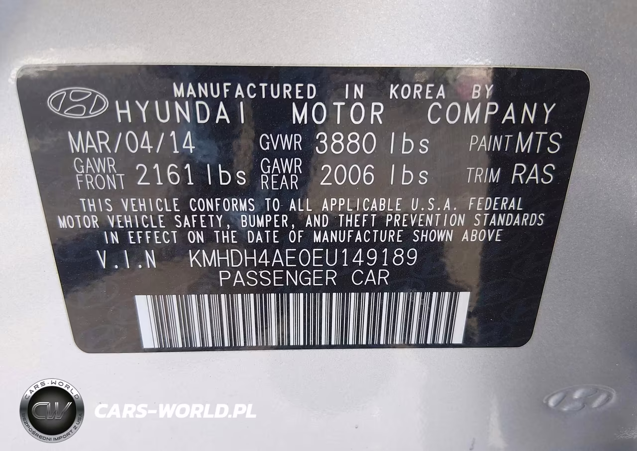 2014 Hyundai Elantra Se VIN:KMHDH4AE0EU149189 - 9