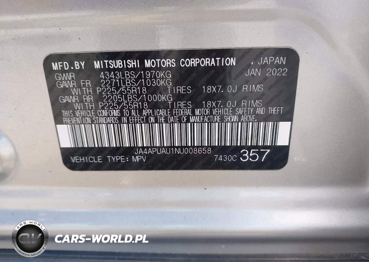 2022 Mitsubishi Outlander Sport 2.0 Le 2Wd VIN:JA4APUAU1NU008658 - 9