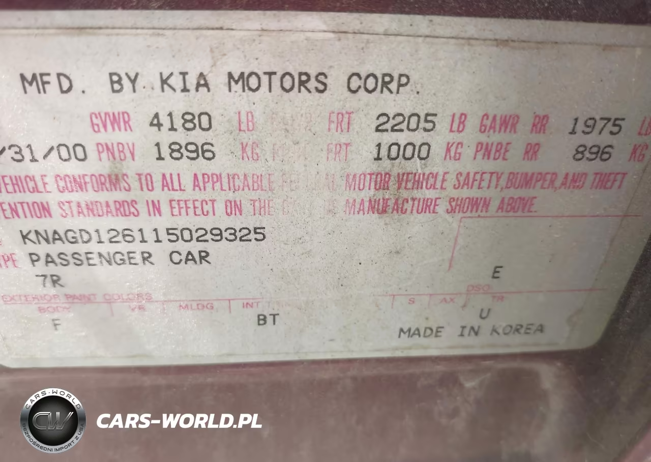 2001 Kia Optima Lx-Se VIN:KNAGD126115029325 - 9