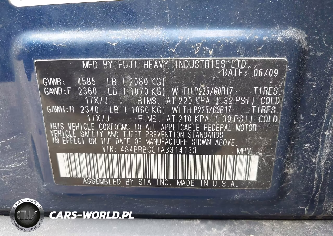 2010 Subaru Outback 2.5I Premium VIN:4S4BRBGC1A3314133 - 9