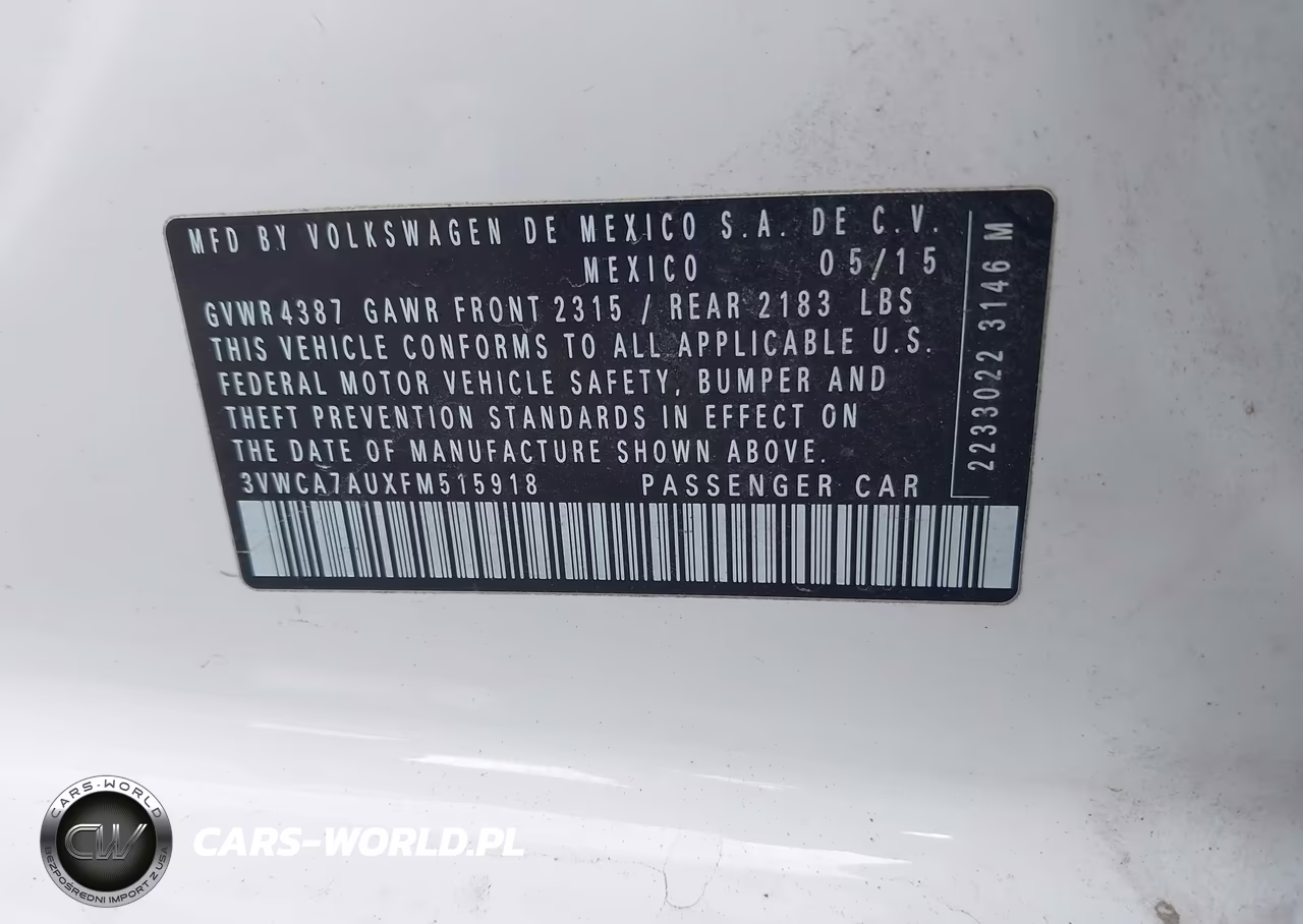 2015 Volkswagen Golf Sportwagen Tdi S 4-Door VIN:3VWCA7AUXFM515918 - 9