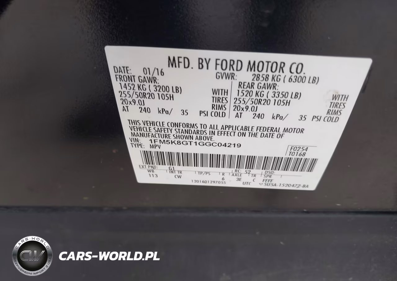 2016 Ford Explorer Sport VIN:1FM5K8GT1GGC04219 - 9