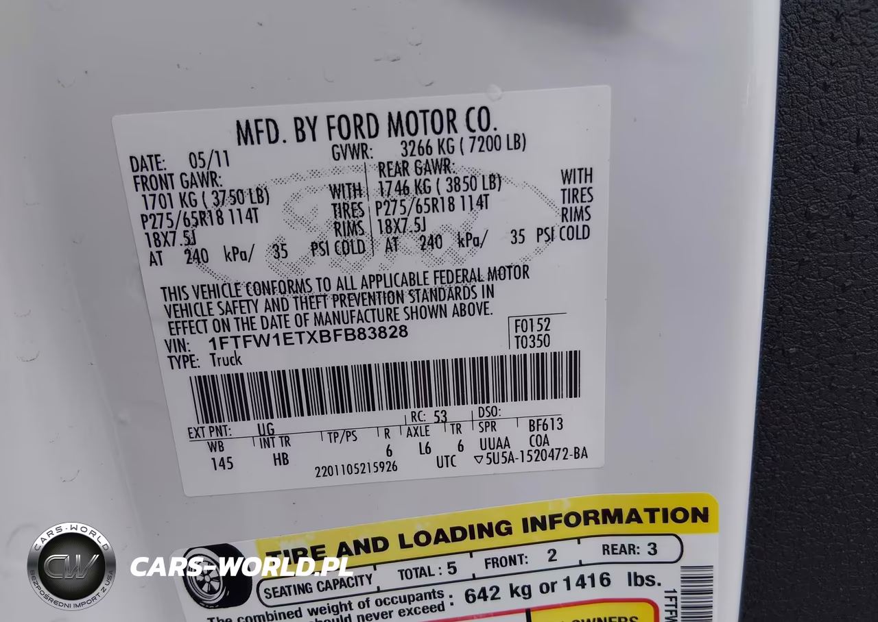 2011 Ford F-150 Lariat VIN:1FTFW1ETXBFB83828 - 9