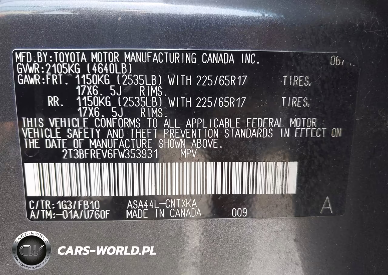 2015 Toyota Rav4 Le VIN:2T3BFREV6FW353931 - 9