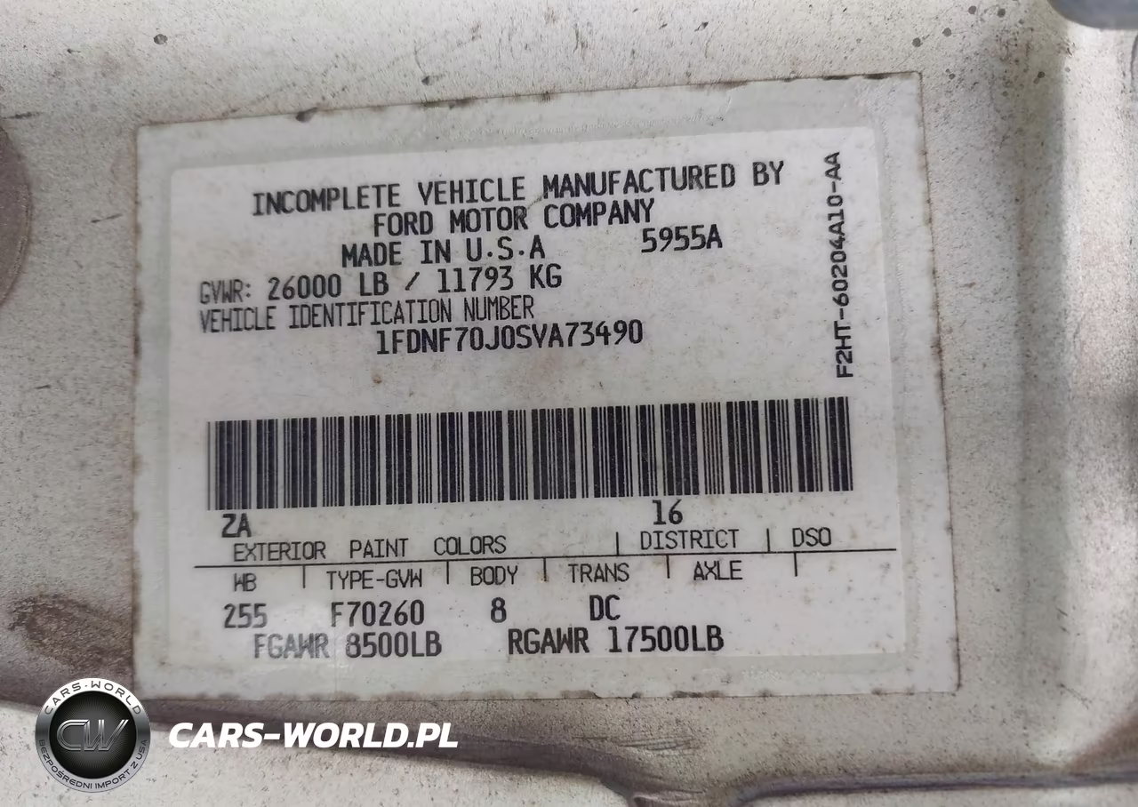 1995 Ford F700 VIN:1FDNF70J0SVA73490 - 8