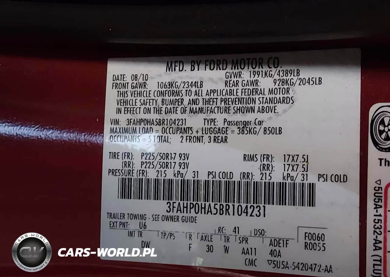 2011 Ford Fusion Se VIN:3FAHP0HA5BR104231 - 9