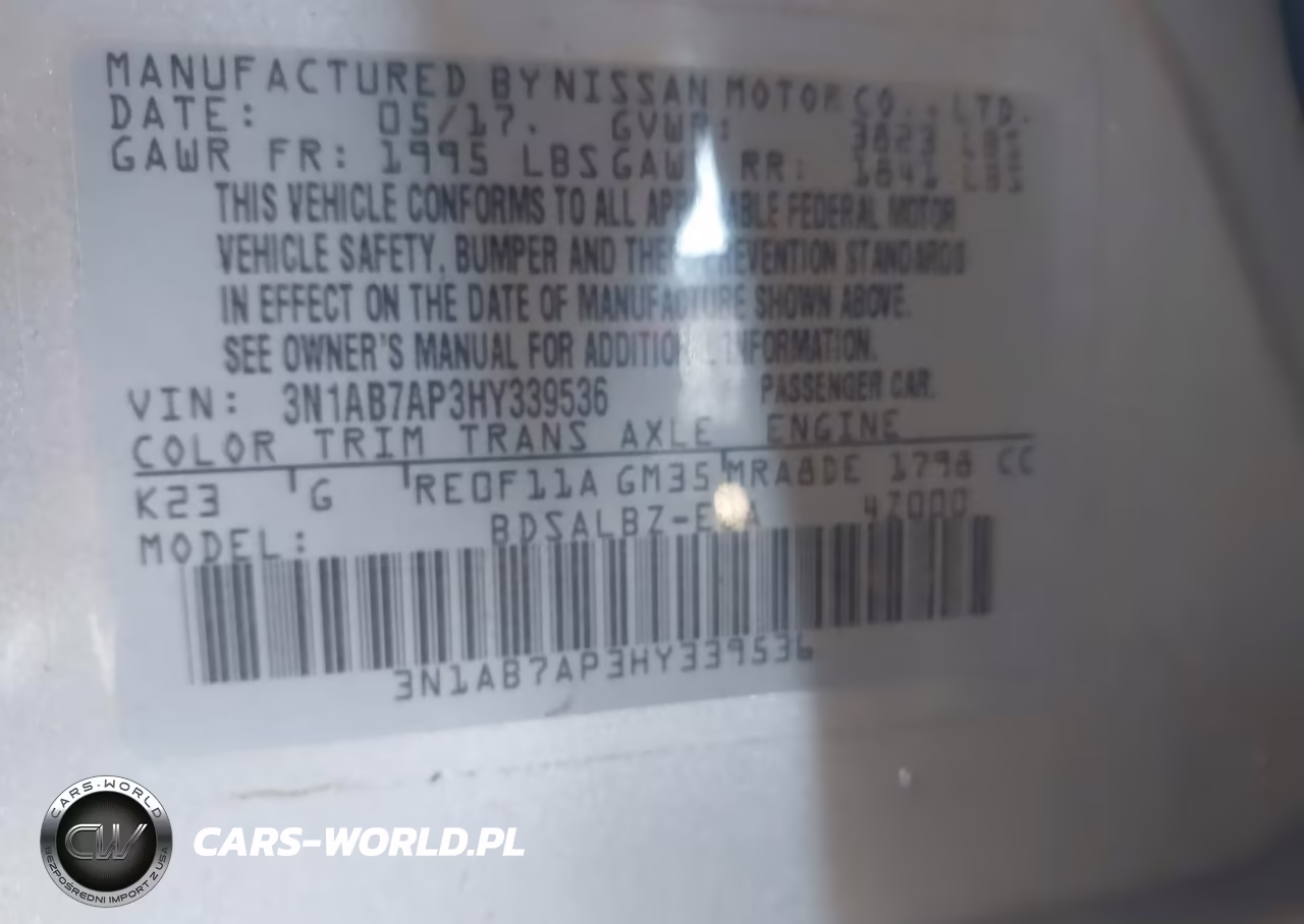 2017 Nissan Sentra S VIN:3N1AB7AP3HY339536 - 9