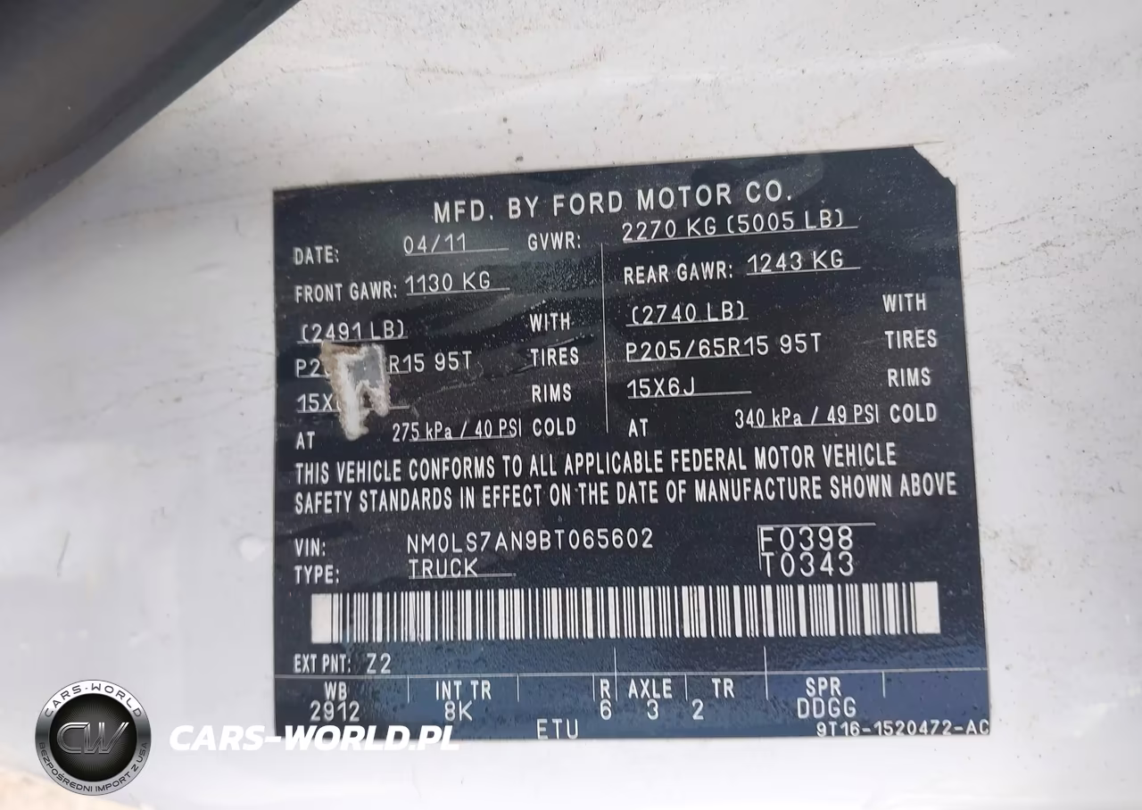 2011 Ford Transit Connect Xl VIN:NM0LS7AN9BT065602 - 9