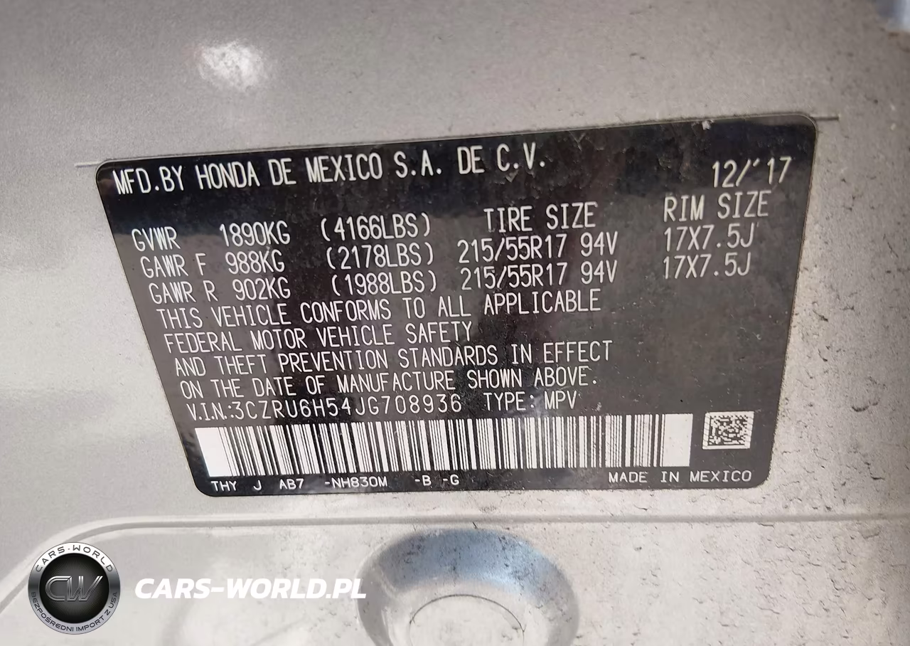 2018 Honda Hr-V Ex VIN:3CZRU6H54JG708936 - 9