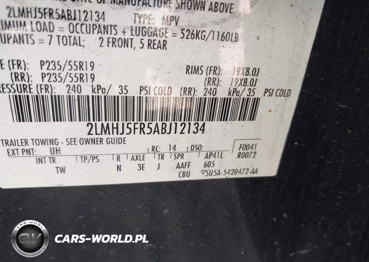 2010 Lincoln Mkt VIN:2LMHJ5FR5ABJ12134 - 9