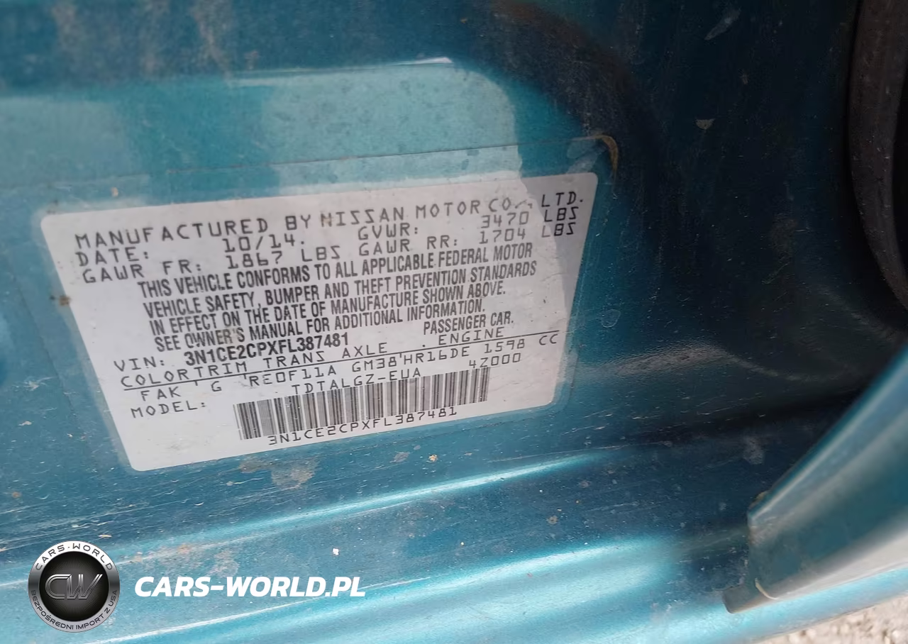 2015 Nissan Versa Note Sr VIN:3N1CE2CPXFL387481 - 9