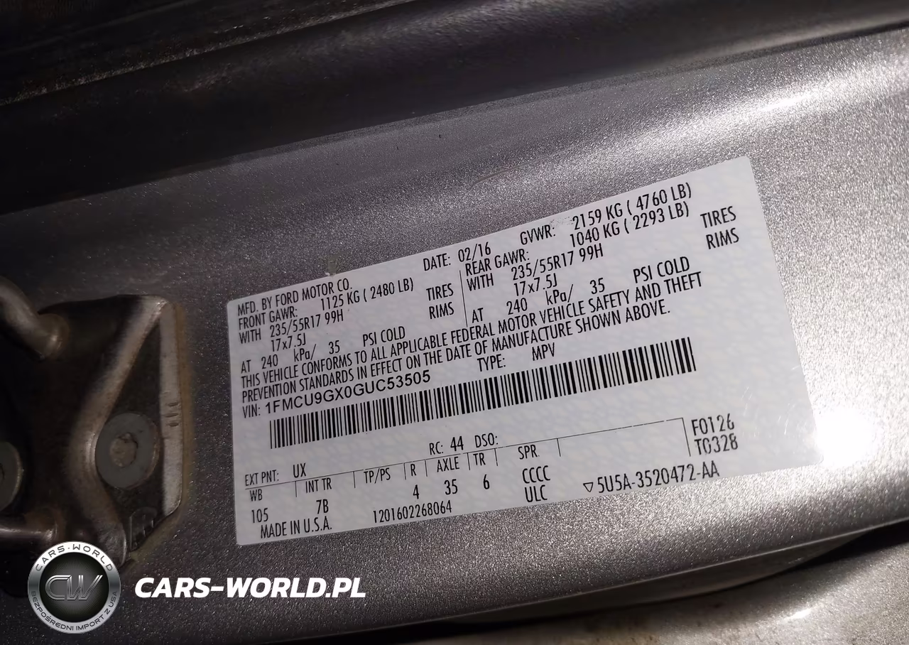 2016 Ford Escape Se VIN:1FMCU9GX0GUC53505 - 9