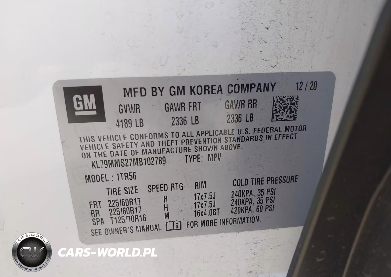 2021 Chevrolet Trailblazer Fwd Ls VIN:KL79MMS27MB102789 - 9