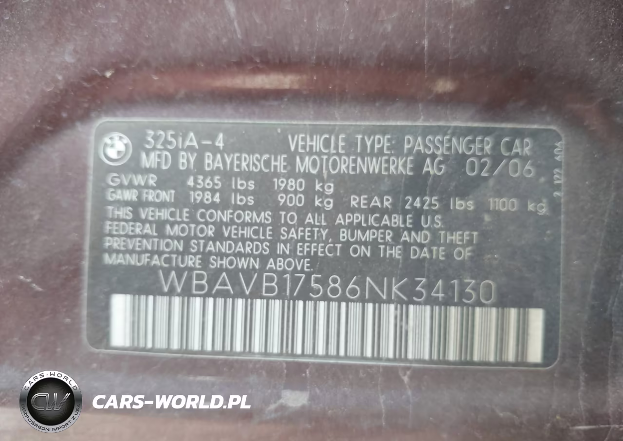 2006 BMW 325I VIN:WBAVB17586NK34130 - 9