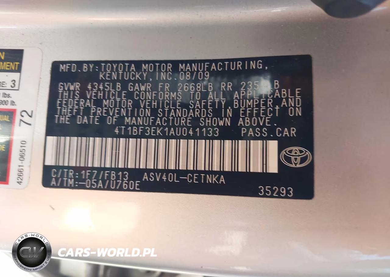 2010 Toyota Camry Le VIN:4T1BF3EK1AU041133 - 9